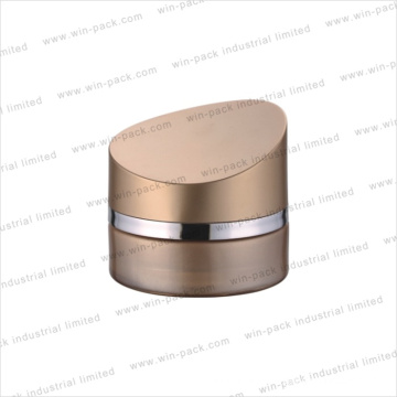 Luxury Cosmetic Cream Glass Jar 30g 50g Cream Jar Wholesale with Shiny Metal Aluminum Collar